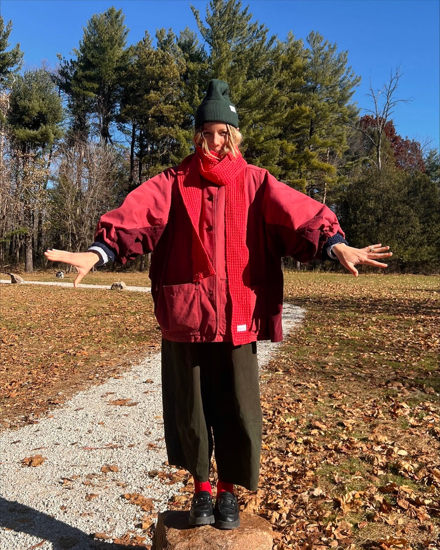 Ronny Bass Red Waffle Scarf