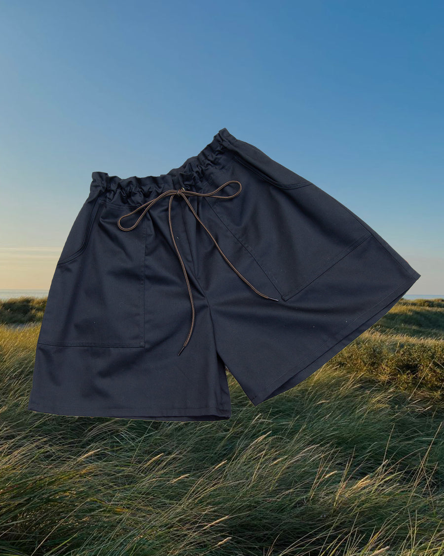 Black Twill Garden Shorts, S-XL