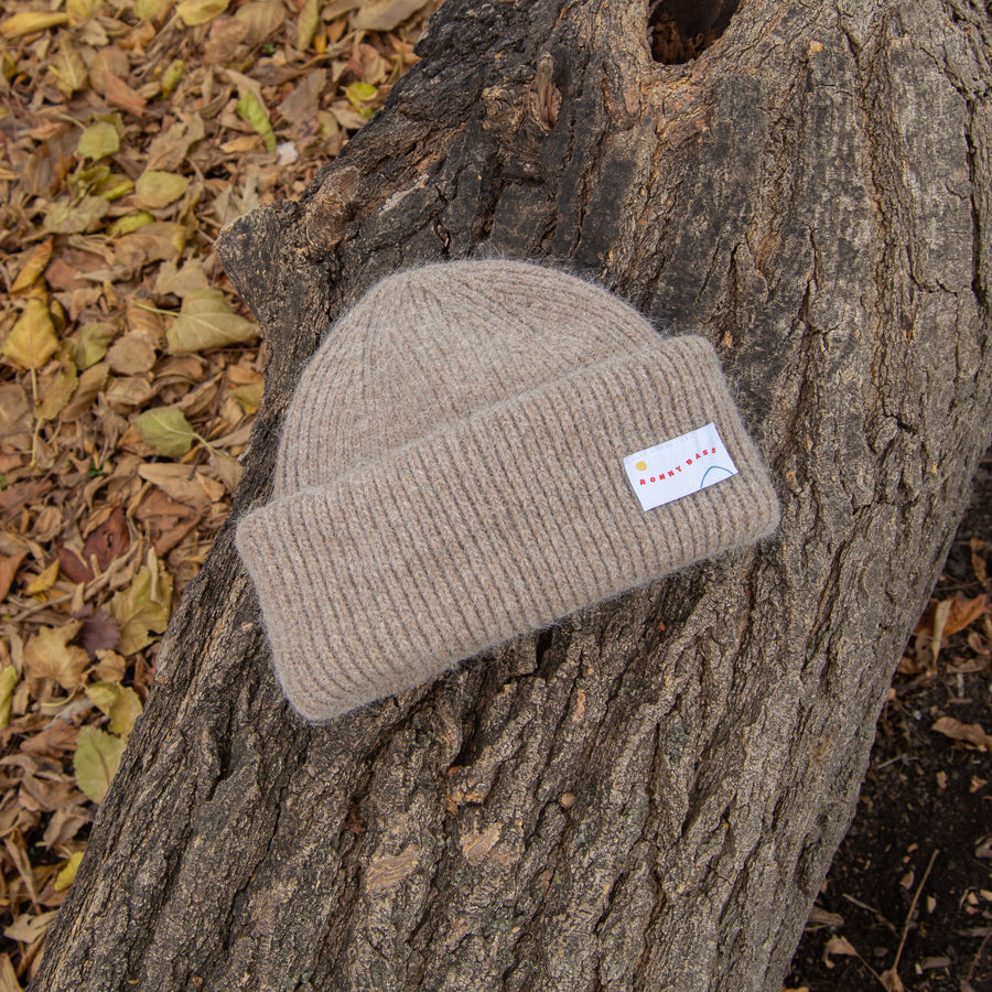 Muskrat Brown Angora Wool Cap