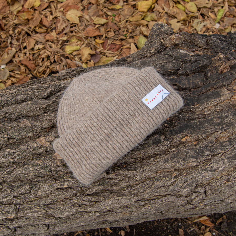 Muskrat Brown Angora Wool Cap