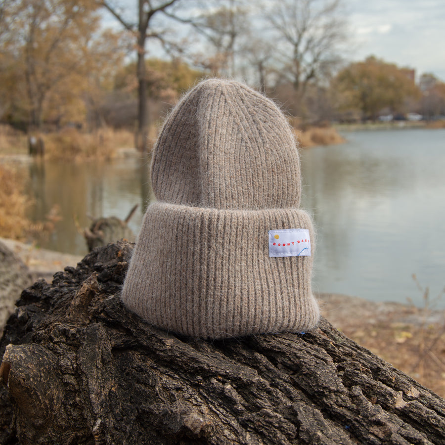 Muskrat Brown Angora Wool Cap
