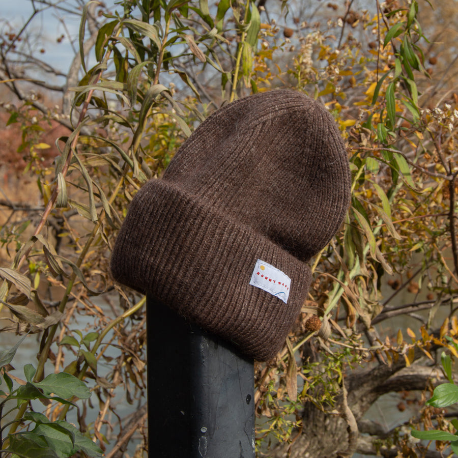 Grizzly Brown Angora Wool Cap