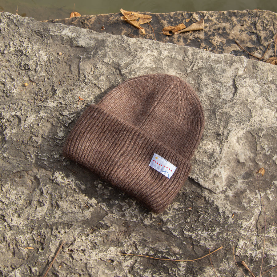 Grizzly Brown Angora Wool Cap