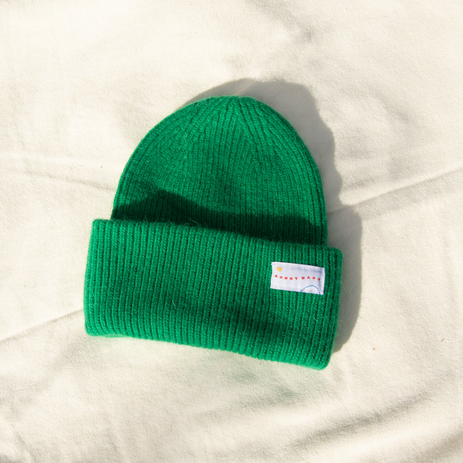 Mallard Green Angora Wool Cap