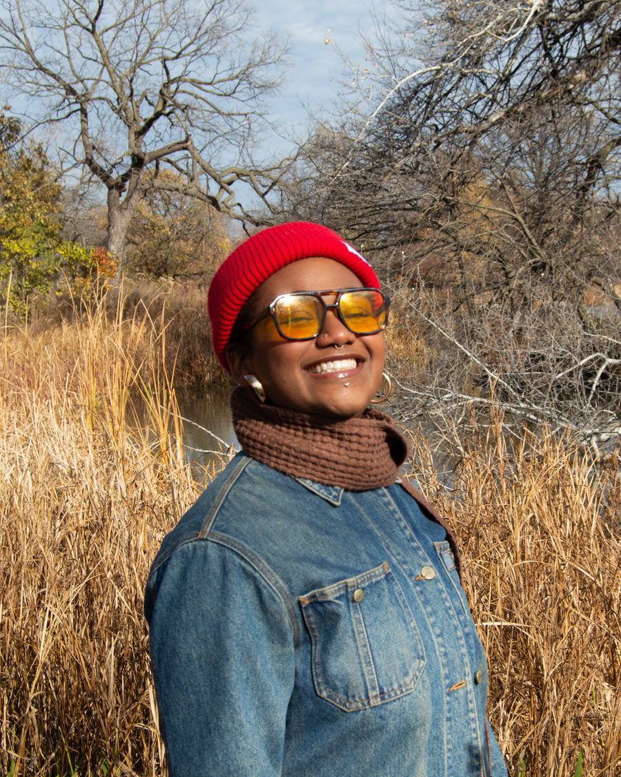 Ronny Bass Red Angora Wool Cap