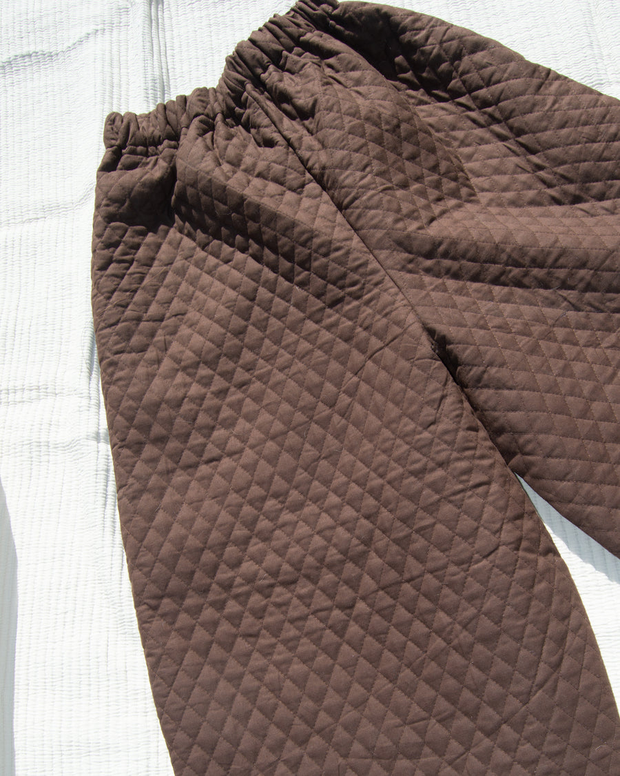 Cocoa Quilted Barrel Pant, L/XL