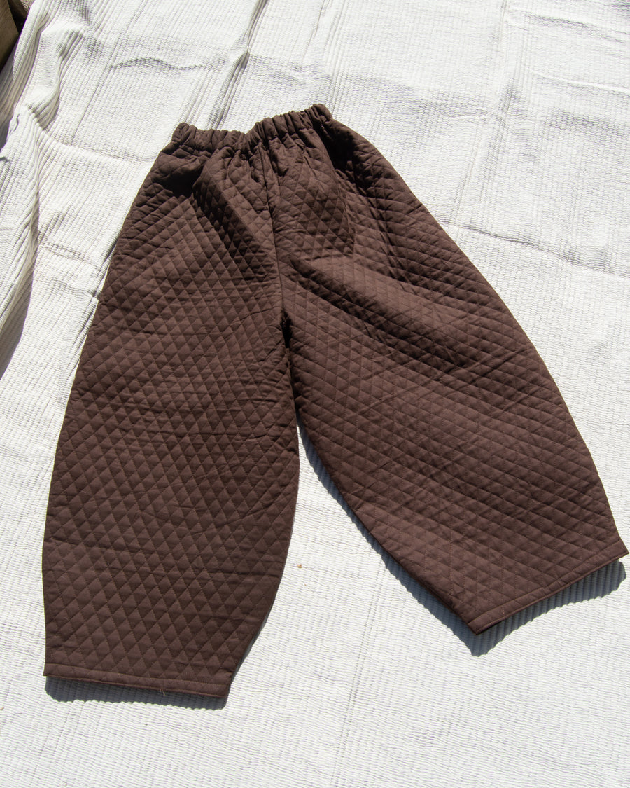 Cocoa Quilted Barrel Pant, L/XL