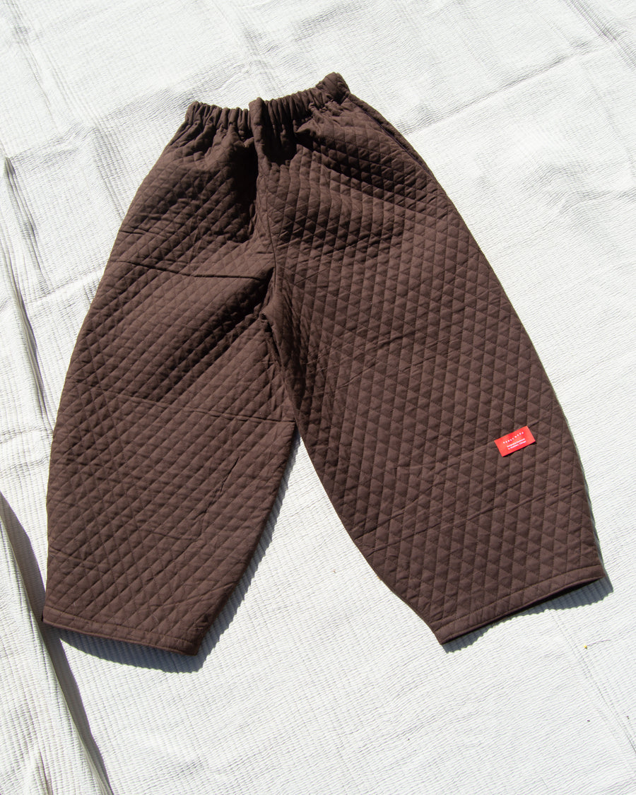 Cocoa Quilted Barrel Pant, L/XL