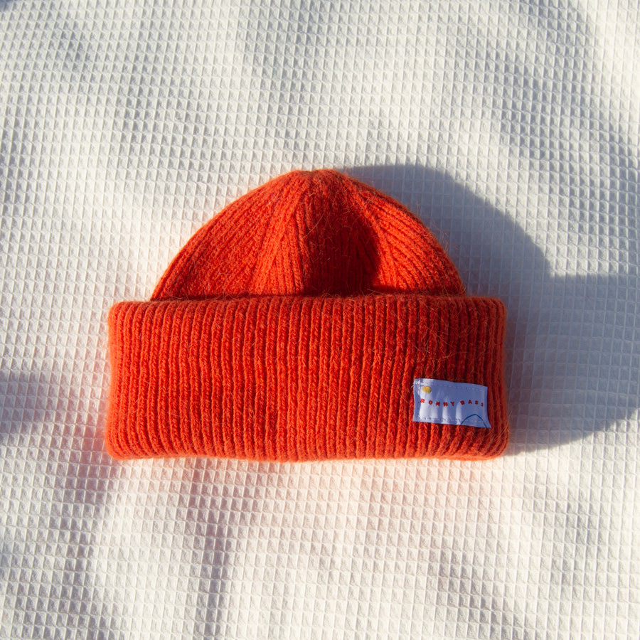 Hunter Orange Angora Wool Cap