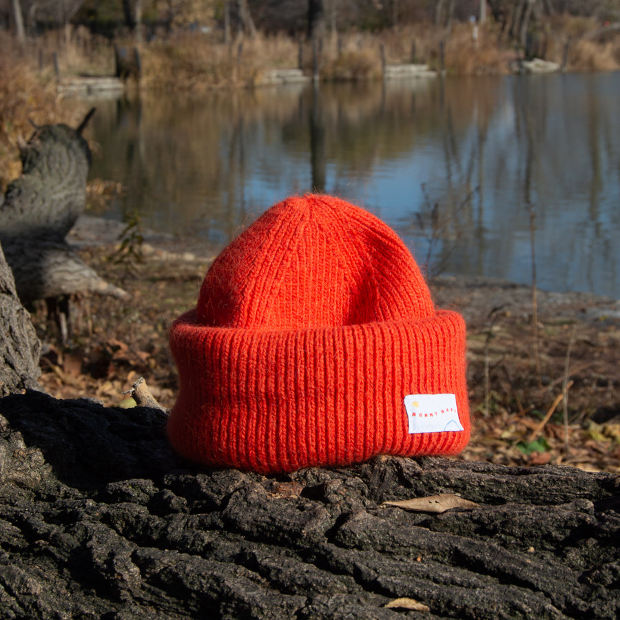 Hunter Orange Angora Wool Cap