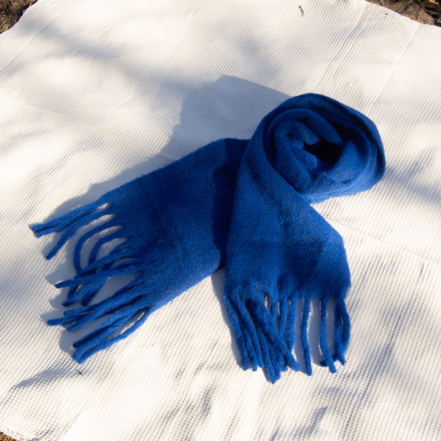 Cobalt Blue Blanket Scarf