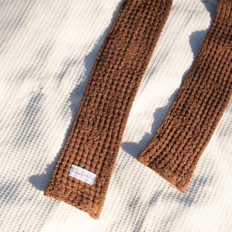 Cocoa Brown Waffle Scarf