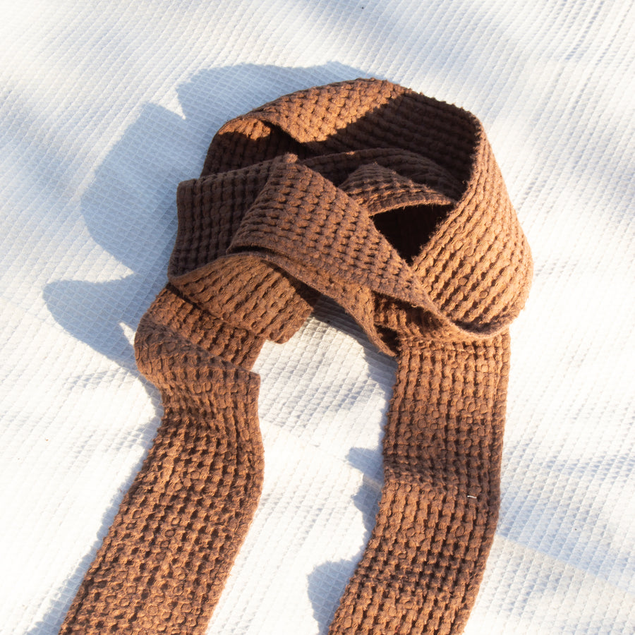 Cocoa Brown Waffle Scarf