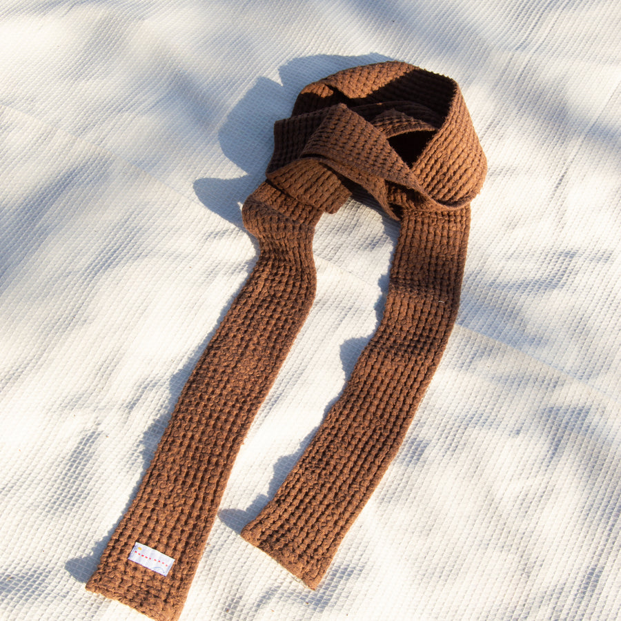 Cocoa Brown Waffle Scarf
