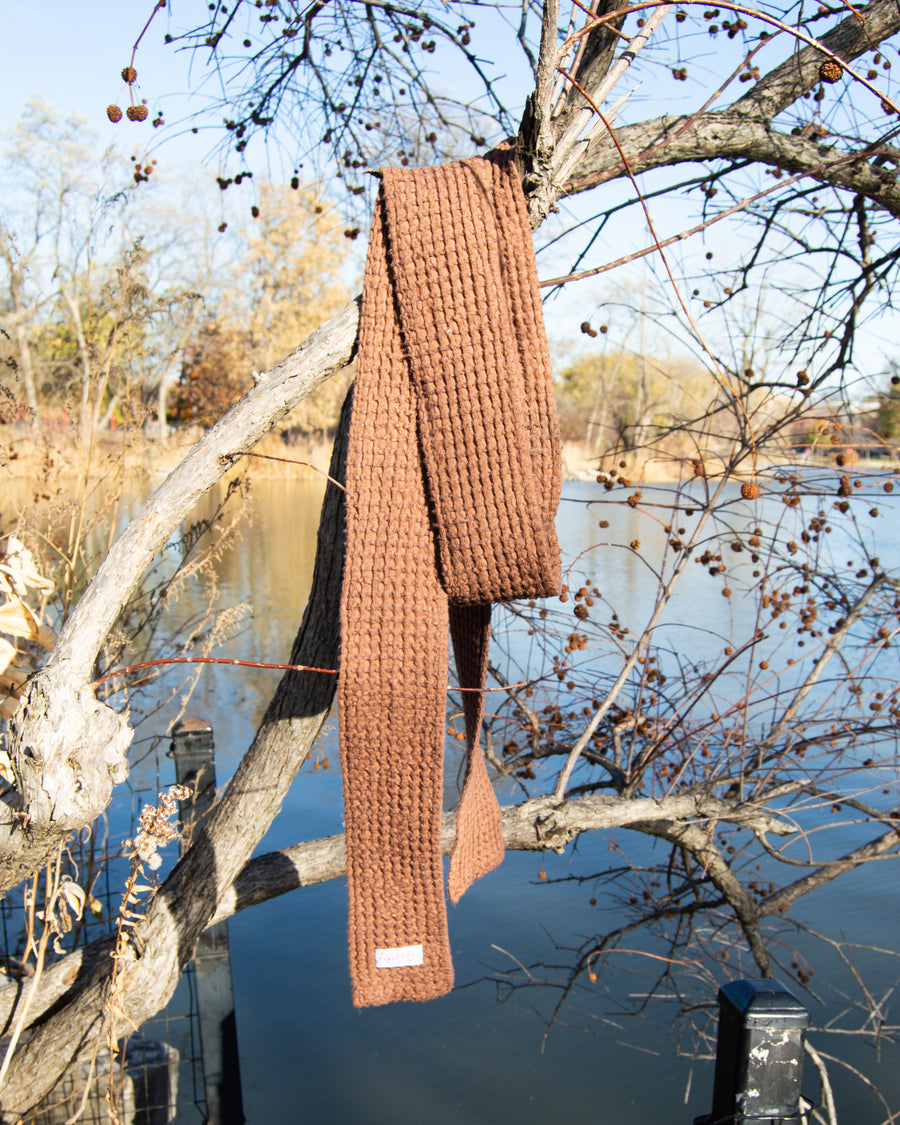 Cocoa Brown Waffle Scarf