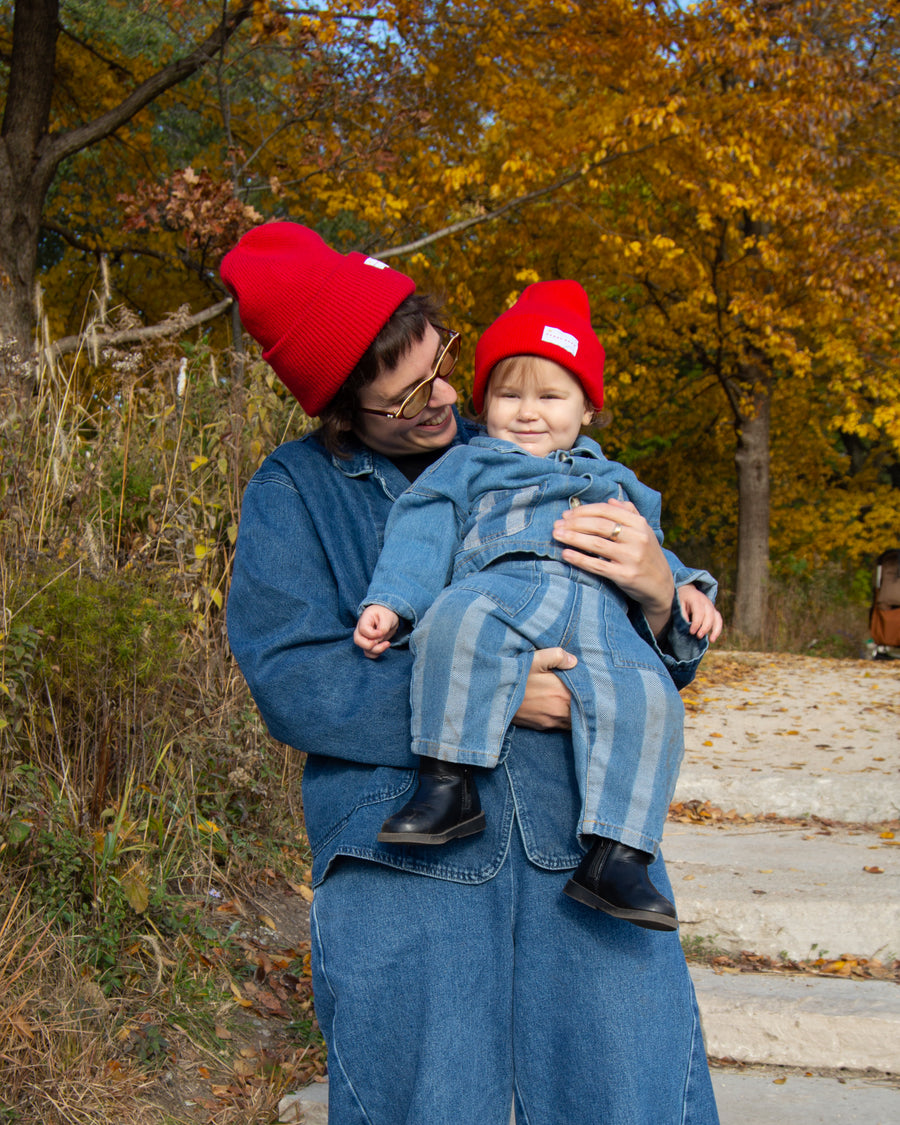 Ronny Bass Red Recycled Knit Cap