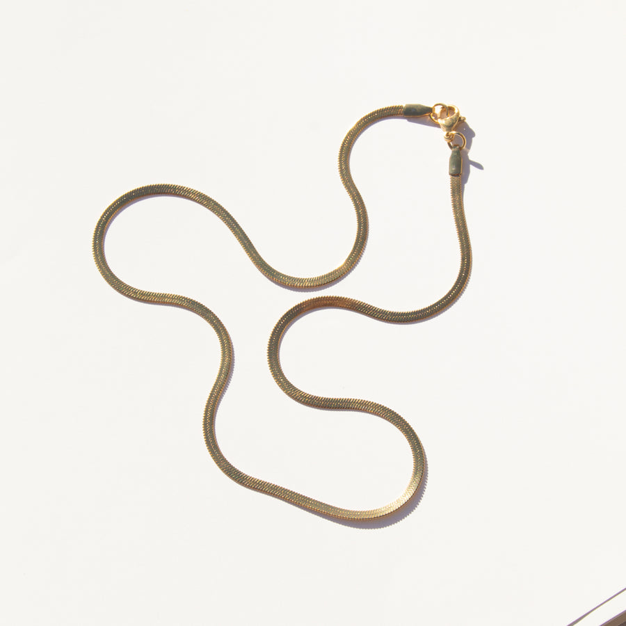 Gold Herringbone Necklace