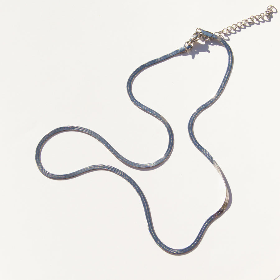 Silver Herringbone Necklace