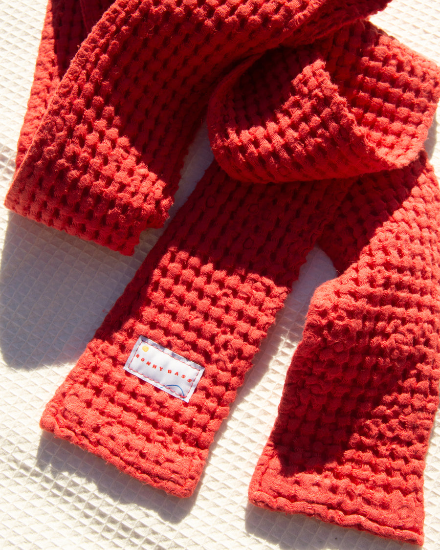 Ronny Bass Red Waffle Scarf