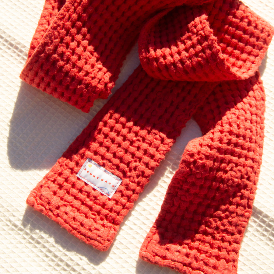 Ronny Bass Red Waffle Scarf