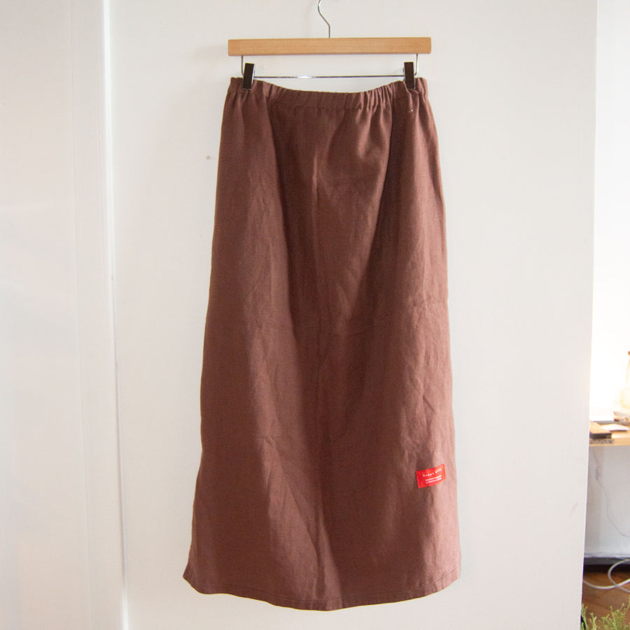 Rust 100% Linen Skirt