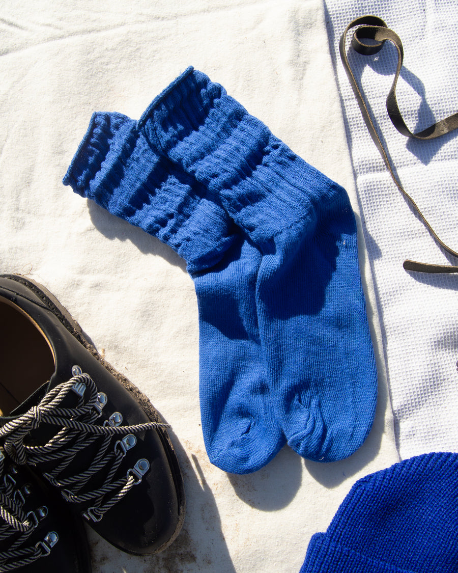 Cobalt Slouch Sock