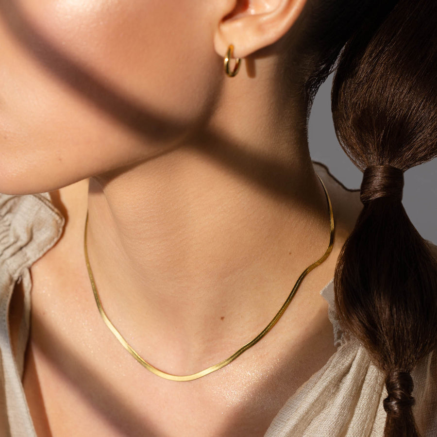 Gold Herringbone Necklace