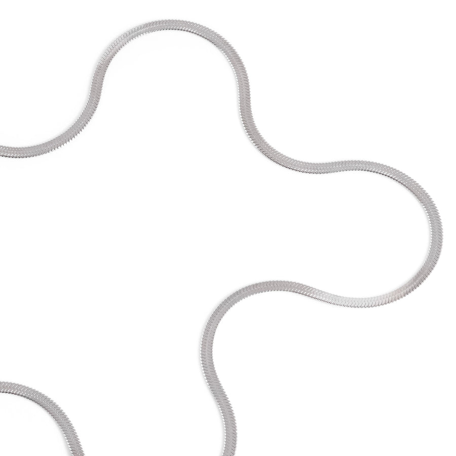 Silver Herringbone Necklace