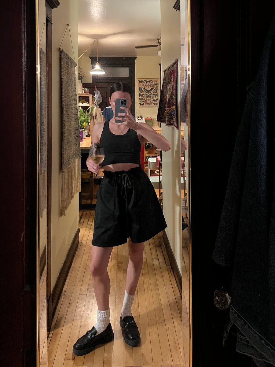 Black Twill Garden Shorts, S-XL