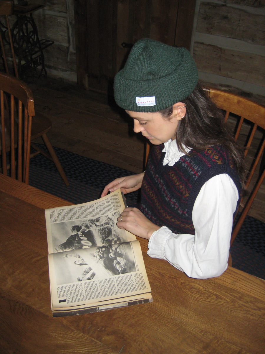 Forest Green Recycled Knit Cap