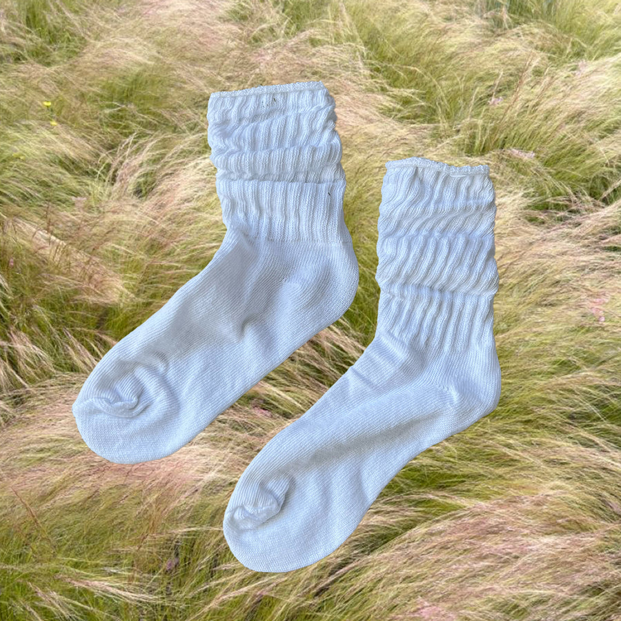 White Slouch Sock